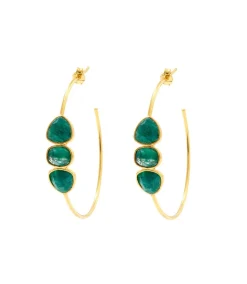 Gemstone Hoop Earrings