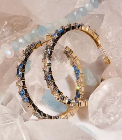 Gemstone Hoop Earrings