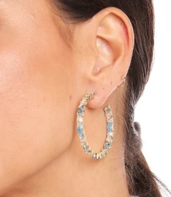 Gemstone Hoop Earrings