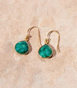 Gemstone Pear Drop Earrings