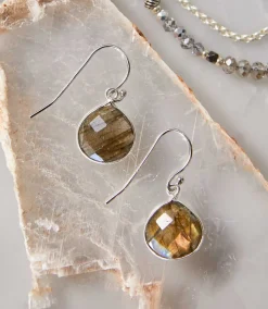 Gemstone Pear Drop Earrings