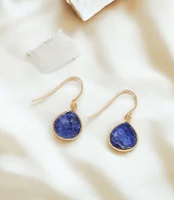 Gemstone Pear Drop Earrings