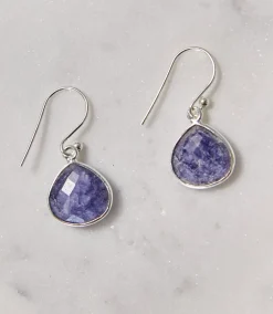 Gemstone Pear Drop Earrings