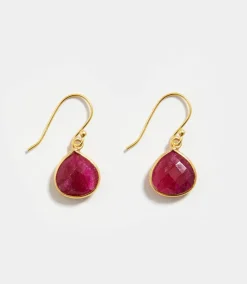 Gemstone Pear Drop Earrings