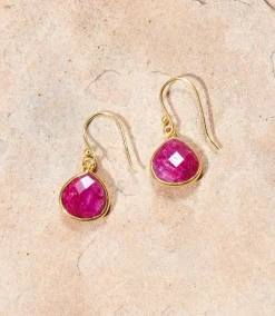 Gemstone Pear Drop Earrings