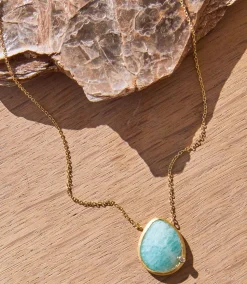 Gemstone Teardrop Necklace