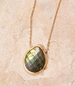 Gemstone Teardrop Necklace