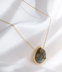 Gemstone Teardrop Necklace