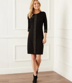 Gold Studded Sheath Dress