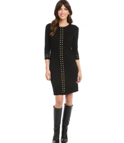 Gold Studded Sheath Dress
