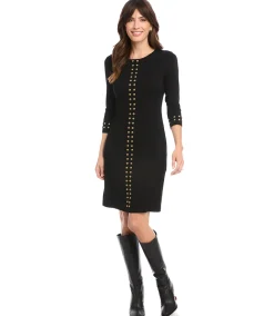 Gold Studded Sheath Dress
