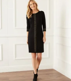 Gold Studded Sheath Dress