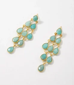 Large Gemstone Chandelier Earrings