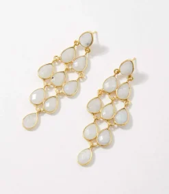 Large Gemstone Chandelier Earrings