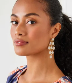 Large Gemstone Chandelier Earrings