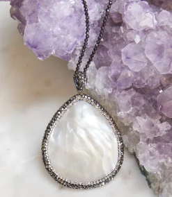 Large Mother of Pearl Pendant Necklace