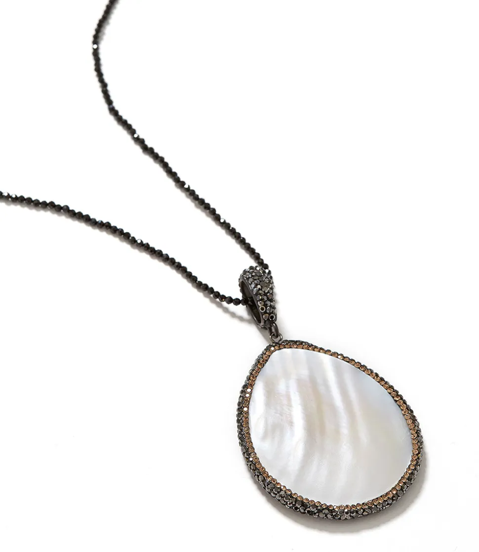 Large Mother of Pearl Pendant Necklace