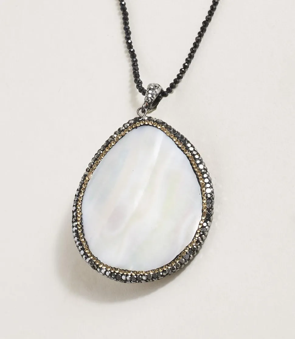 Large Mother of Pearl Pendant Necklace