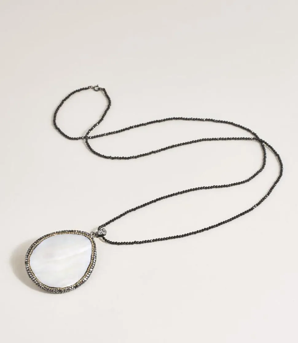 Large Mother of Pearl Pendant Necklace