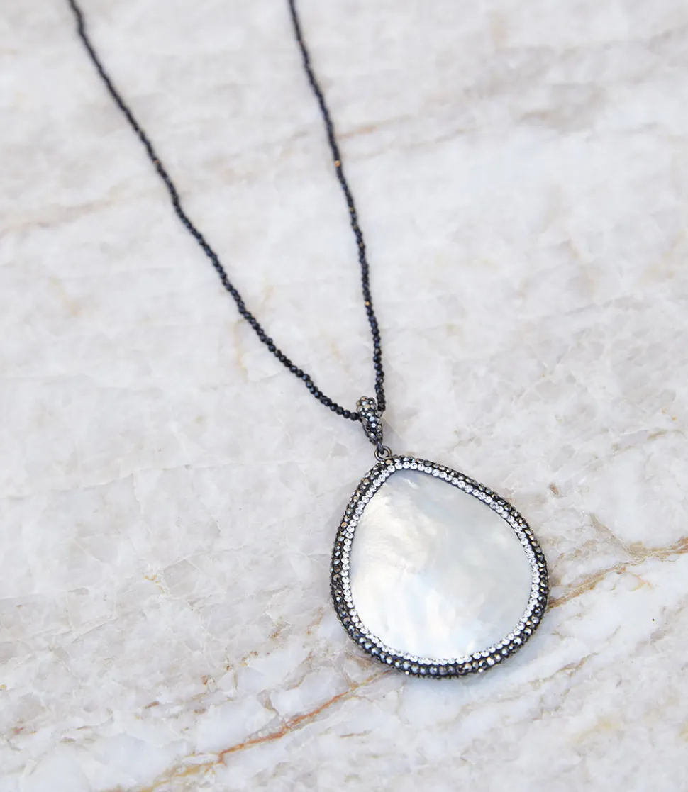 Large Mother of Pearl Pendant Necklace