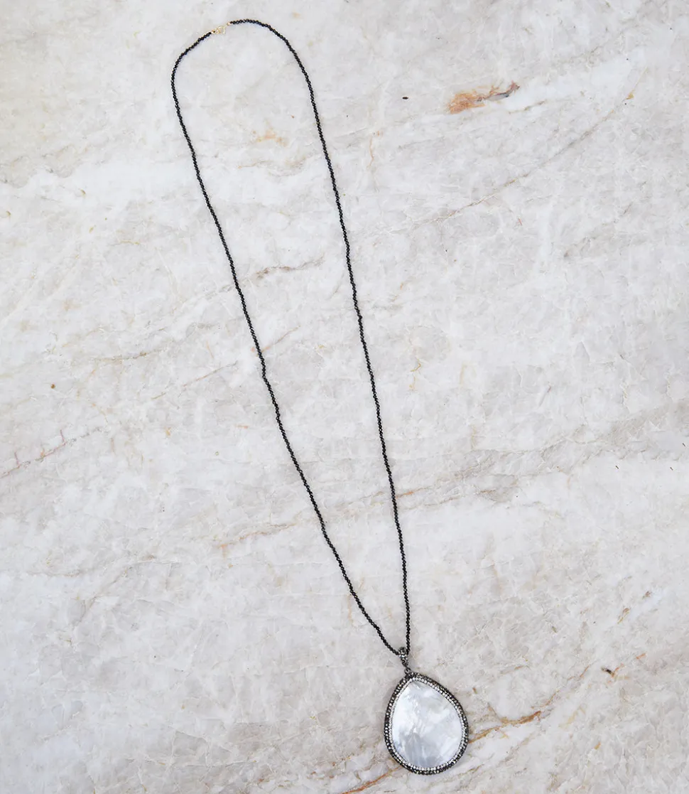 Large Mother of Pearl Pendant Necklace