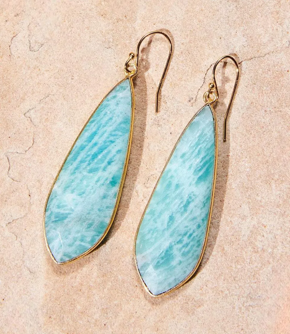 Large Natural Gemstone Earrings