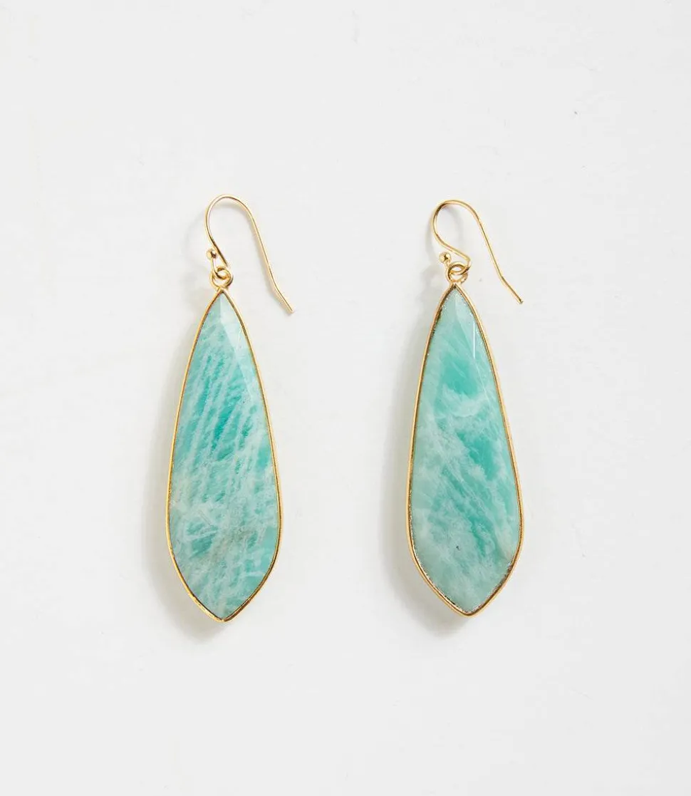 Large Natural Gemstone Earrings