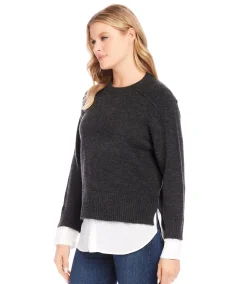 Layered Crewneck Sweater