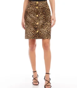 Leopard Corduroy Skirt