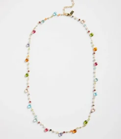 Long Beaded Gemstone Necklace