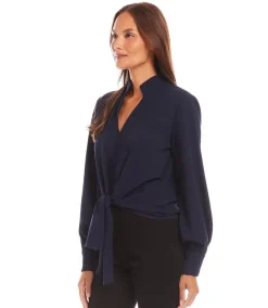 Long Sleeve Tie Front Top