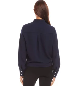 Long Sleeve Tie Front Top