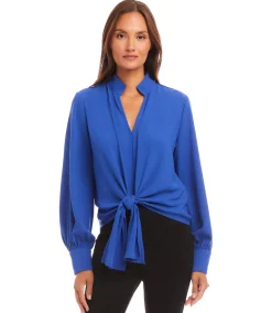 Long Sleeve Tie Front Top