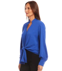 Long Sleeve Tie Front Top