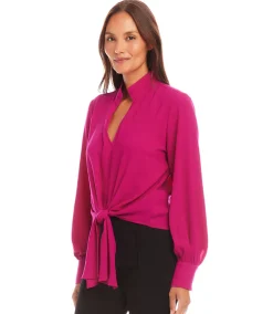 Long Sleeve Tie Front Top