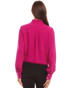 Long Sleeve Tie Front Top