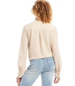Long Sleeve Tie Front Top
