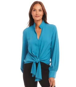 Long Sleeve Tie Front Top