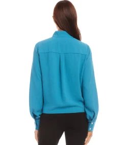 Long Sleeve Tie Front Top