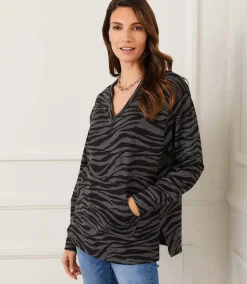 Long Sleeve V-Neck Sweatshirt
