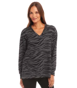 Long Sleeve V-Neck Sweatshirt