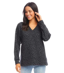 Long Sleeve V-Neck Sweatshirt