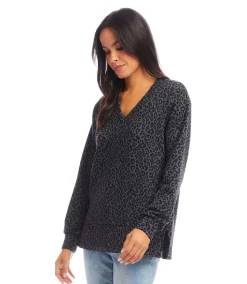 Long Sleeve V-Neck Sweatshirt