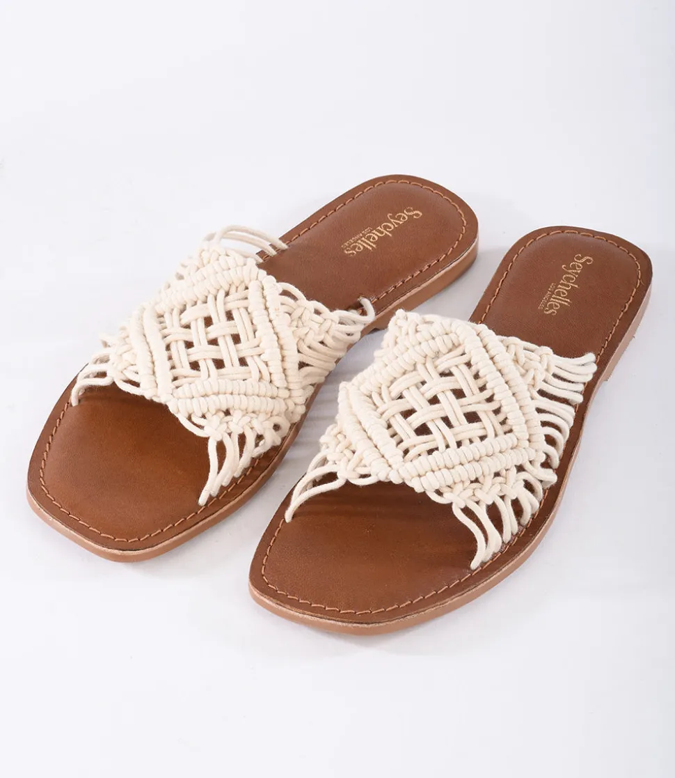 Mahogany Woven Slides