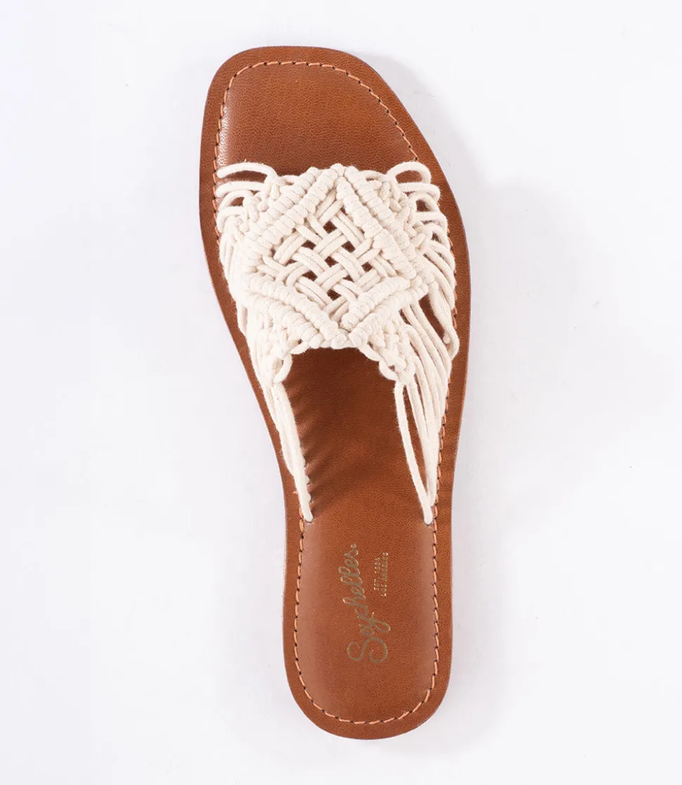 Mahogany Woven Slides