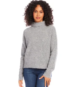 Mock Neck Boucle Sweater