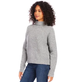 Mock Neck Boucle Sweater
