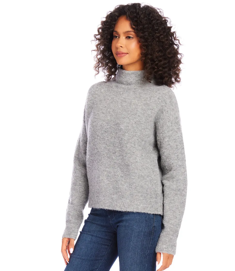 Mock Neck Boucle Sweater