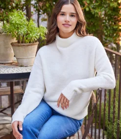 Mock Neck Boucle Sweater