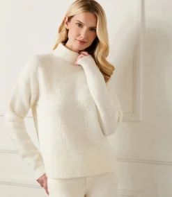 Mock Neck Boucle Sweater